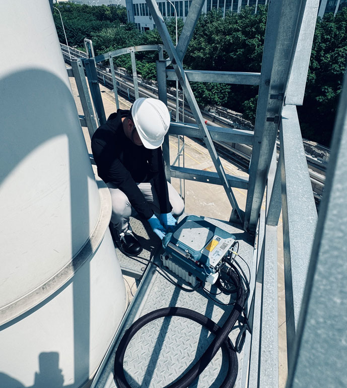 江蘇省某化學品公司非甲烷總烴排放濃度現場測試